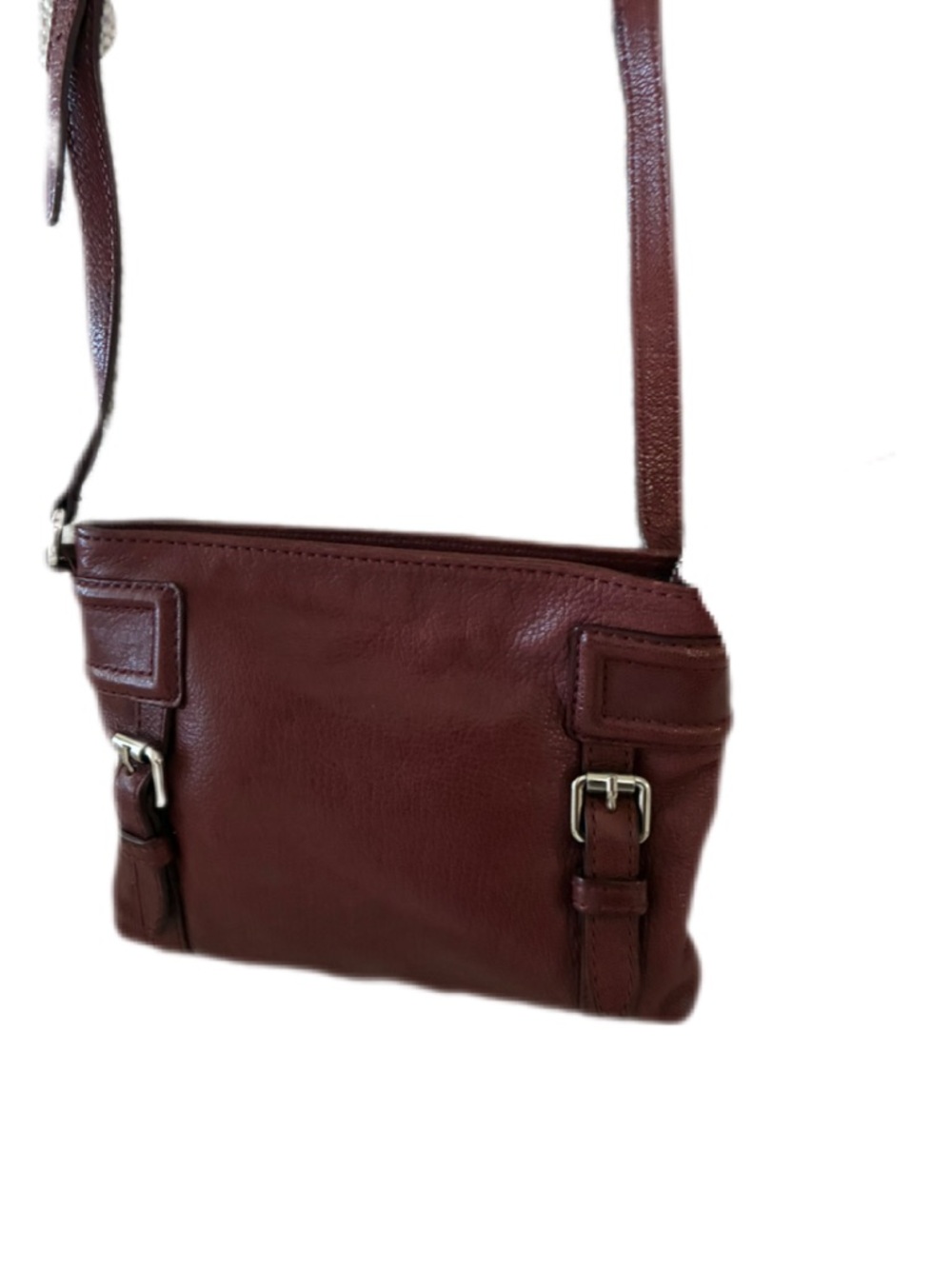 Cole Haan Vintage GUC Wine Red Pebbled Leather Crossbody Bag